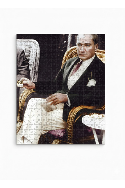 begovart Gazi Mustafa Kemal Atatürk Son Kahve Portresi 1000 Parça Ahşap Puzzle (MDF) Yapboz