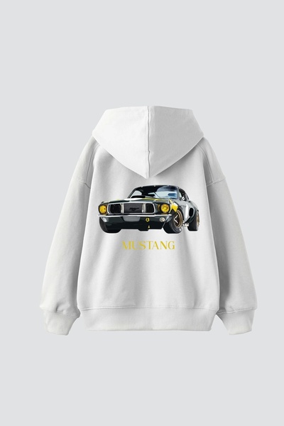 Bak Moda Hanorac alb oversize unisex cu imprimeu Old Mstng