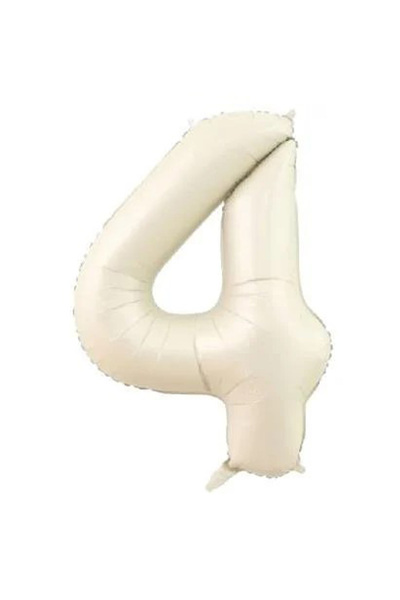 eahome 4 Number Helium Balloon 76 cm Retro Cream Color - 4 Year Old Balloon - 4 Year Old Balloon - 4 Number Balloon