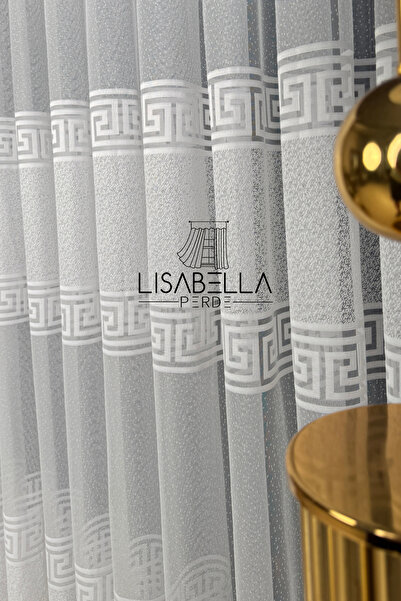 LisabellaHome Roma Esintisi (1X3 Stitched Together) Modern Textured Tulle Curtain
