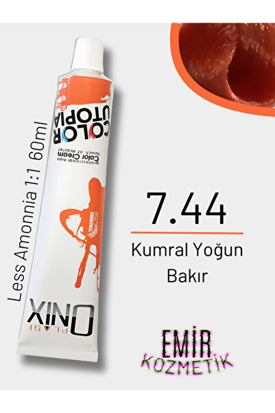 onix Düşük Amonyaklı Saç Boyası 60ml Kumral Yoğun Bakır 7.44