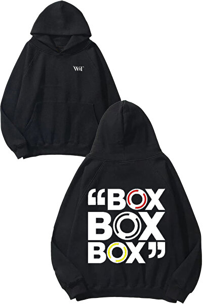 THEWERT Box Box Box Formula 1 Design Back Printed Black Hooded Sweatshirt