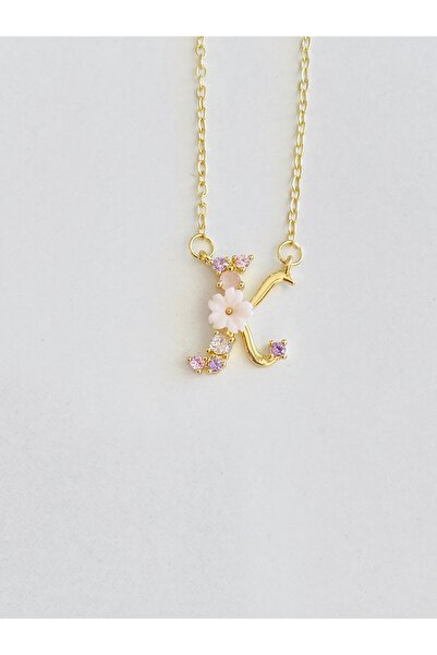 Ustaeller ÇELİK KOLYE KİŞİYE ÖZEL HARFLİ K HARFİ GOLD RENGİ KOLYE