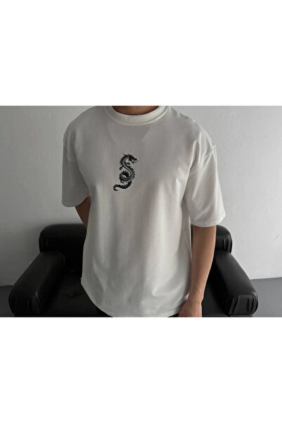 CVS Printed Oversize Crew Neck T-Shirt - White