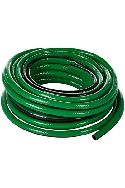 TRAMONTINA 25m Flex Garden Hose in Green with 3-Layers PVC Fiber and Braided Polyester Cord with Thr