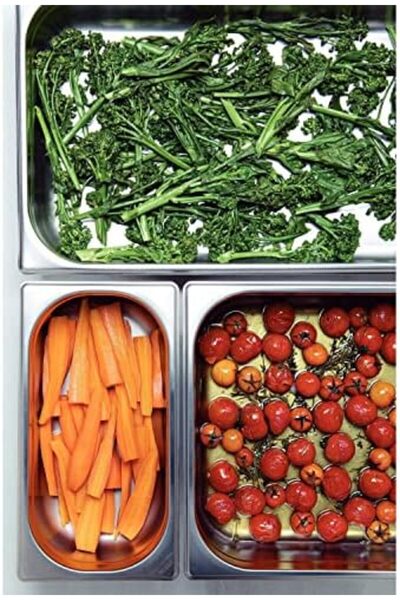 TRAMONTINA GN 1/9 Stainless Steel Food Pan, 100 mm Deep, Steel 304