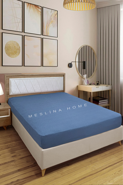 Meslina Home Combed Cotton Fitted Sheet 100% Cotton Sheet Combed Cotton Single Double-King Size