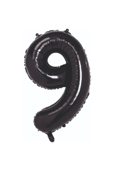 eahome Number 9 Helium Balloon 76 cm Black Color - 9 Year Old Balloon - 9 Years Old Balloon - Number 9 Balloon