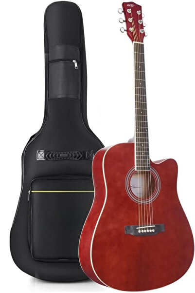 MegArya 41 Acoustic Guitar In Wine Red Finish With Bag