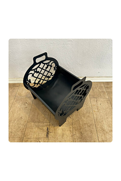Trabzon Isı Market Metal Şömine Soba Odunluk Vella | Antrasit Gri (40*40*45cm)