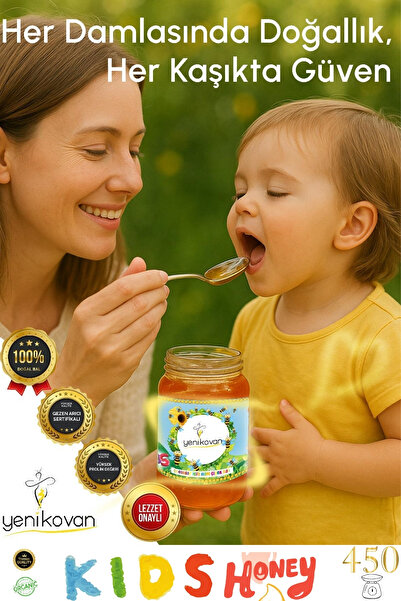 YENİKOVAN Kids Çocuklar İçin Organik Çiçek Balı 450 Gr.