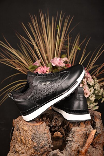 Pierre Cardin Men's Winter 100% Leather Black Casual Shoes Offer Elegance and Comfort Together with Their Innovative Style