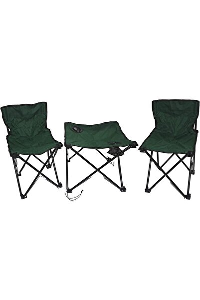 alnawadervillage طقم كرسي قابل للطي محمول مع طاولة قماش، Al006/A، أخضر غامق