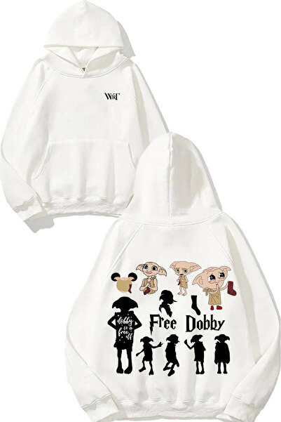 THEWERT سويت شيرت أبيض بقلنسوة مطبوعة بتصميم دوبي 2