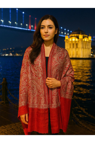 fiore fashion Pashmina Cashmere Embroidered Shawl