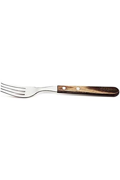 TRAMONTINA Since 1911, Made In Brazil - Jumbo Fork with Stainless Steel Tines and Treated Brown Poly