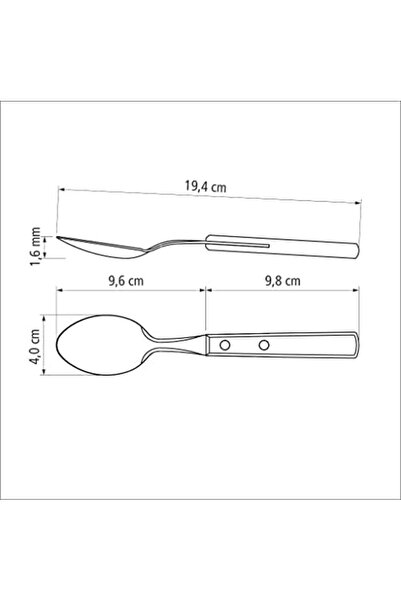 TRAMONTINA - Table Spoon Impact, Heat And Water Resistant Wood Handle 5" Years Warranty