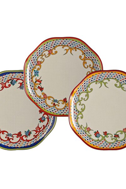 Lucky Art Fiora Bone 19cm Set of 6 Plates
