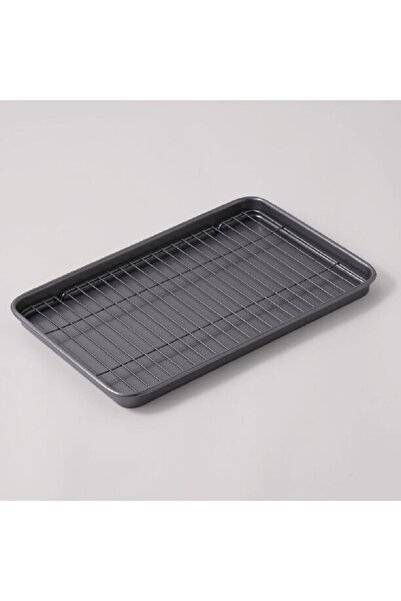 Alberto صينية بسكويت مع رف معدني، معدن رمادي، 15 بوصة