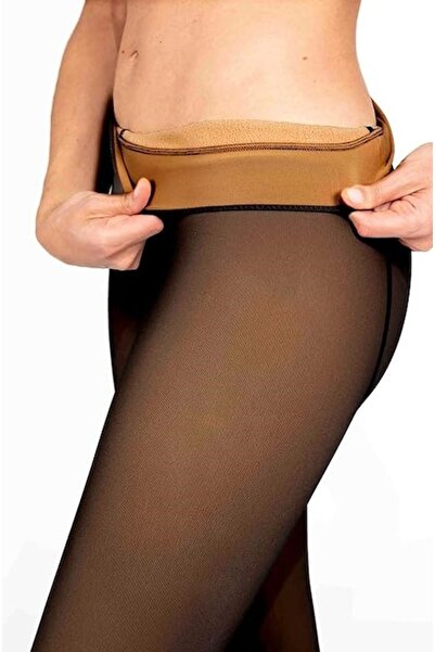 OEM Thermal Elegant Stockings with Fleece, Size S, Color Light Brown