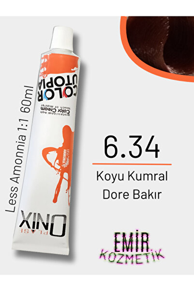 onix Düşük Amonyaklı Saç Boyası 60ml Koyu Kumral Dore Bakır 6.34