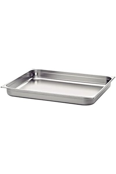 TRAMONTINA Since 1911, Made In Brazil - GN 2/1 stainless steel food pan without handles, 40 mm deep