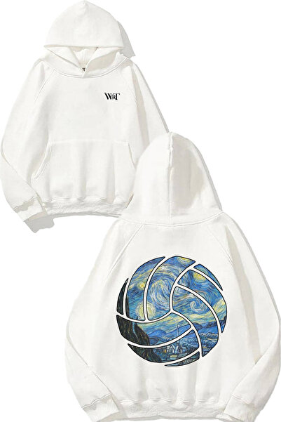 THEWERT Φούτερ με κουκούλα με στάμπα στην πλάτη με σχέδιο βόλεϊ 3