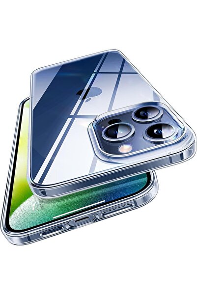 MMP SHOP İphone 13 Pro Uyumlu Sararmaz Hoparlör Toz Korumalı Sert Şeffaf Kılıf