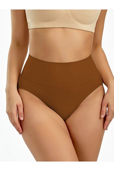 MİSTİRİK Mabet Model Yüksek Bel Esnek Spor Korse Kahve Renk062