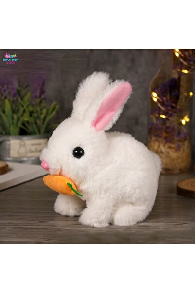 Brother Toys Elektronik Pilli Zıplayan Hareketli Peluş Sevimli Havuç Tavşan O...