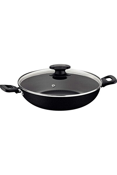 TRAMONTINA Loreto 28cm 3.3L Black Wok Pot with Interior and Exterior Starflon Max PFOA Free Nonstick
