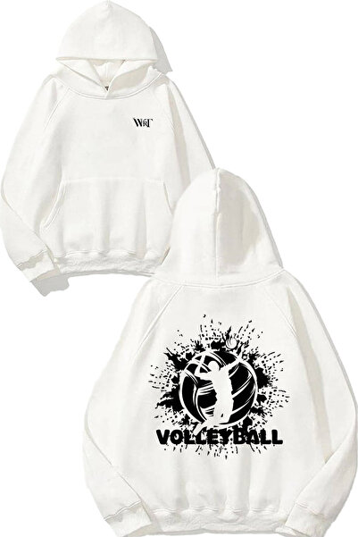 THEWERT Φούτερ με κουκούλα με στάμπα στην πλάτη με σχέδιο βόλεϊ 1