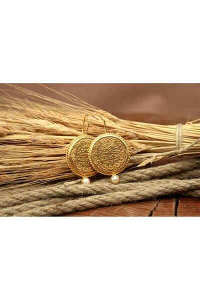 alpsilverart 925 Ayar Gümüş Fatih Sultan Mehmet Mührü Motifli Küpe | El Yapımı Otantik Kadın Tak