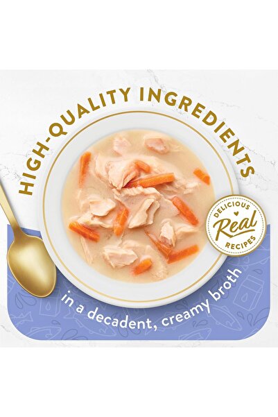 Fancy Feast Purina Limited Ingredient Wet Cat Food Complement, Broths Creamy With Wild Salmon & Whit