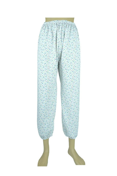 Ceylanoğlu Women's Printed Summer Cotton Pajamas with Elasticated Legs, Mother's Pajamas, 3-Piece Set