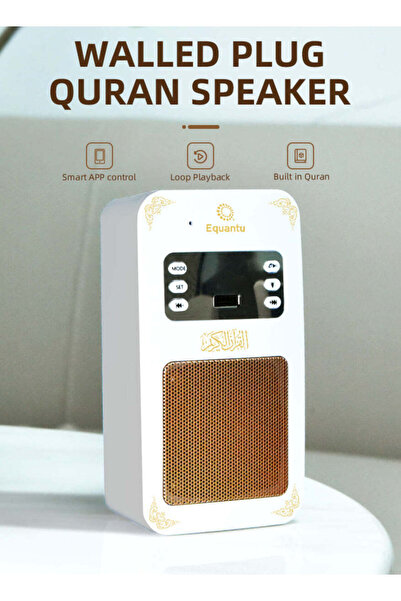 equantu Holy Quran Speaker – Smart Wall Plug Quran Speaker with Bluetooth Remote Control and LED L