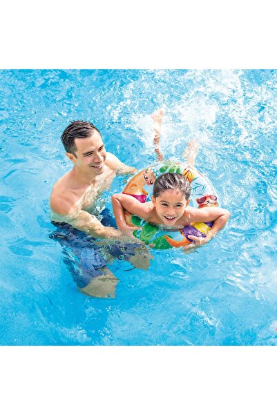 Intex Children's Swimming Ring - - Transparent Patterned - Sky Blue - 61cm (59242)