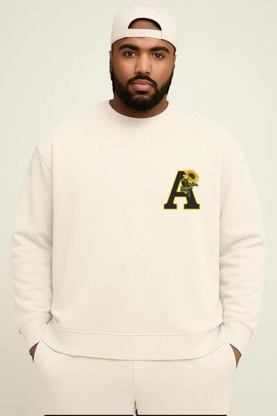 DM DOLCE MORE سترة رياضية كبيرة الحجم للجنسين مطبوعة بنقش زهور من القطن الممش...