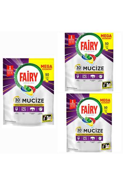 FAİRYTALE كبسولات/أقراص منظف الأطباق فيري ميراكل 3*50 عبوة 150 غسلة