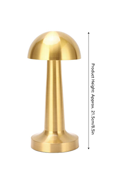 ETRONIK Gold Mushroom Night Lamp, LED Desk and Table Lamp for Bedroom Living Room with 3-Color Touch Control