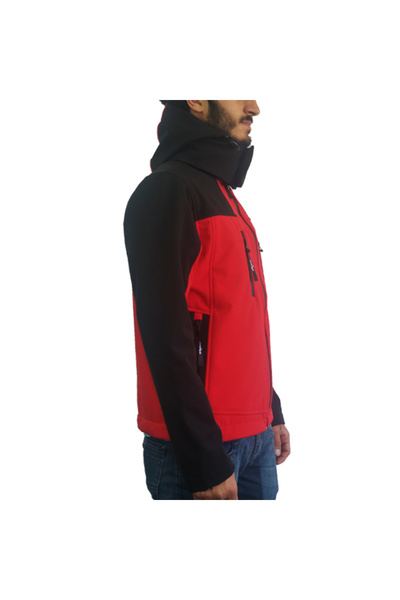 Lemigo Softshell Hooded Coat Red-Black