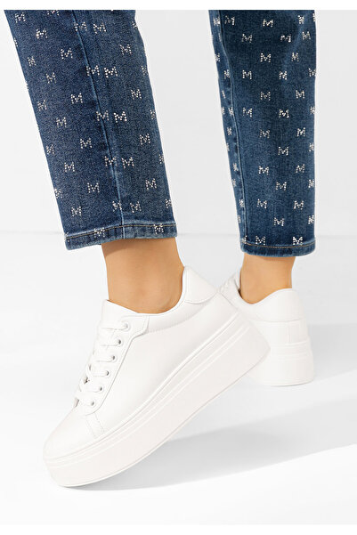 B T Shoes Sneakers cu platformă Albea albi