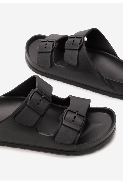 B T Shoes Černé pánské pantofle Arows