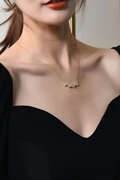 laria jewelry Mıknatıslı Taşlı Dört Yapraklı Kalpli Yonca Kolye