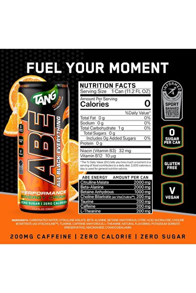 applied nutrition ABE Pre Workout Food Supplement Drink, Tang Orange, Box of 12 Piece