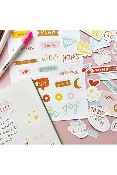 Sinem Gift 100 Αυτοκόλλητα, Ετικέτες - Ετικέτες Σχολείου - Λίστα Εκκρεμοτήτων...