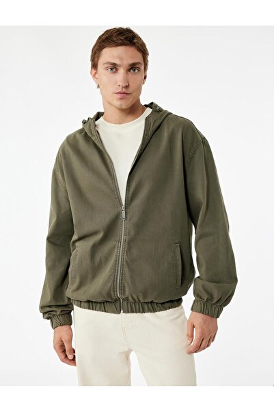 Koton Cotton Pocketed Long Sleeve Zippered Oversize Hooded Jean Jacket (Aw 299)