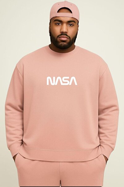 E-ROMA 3-ниткова флісова кофта з принтом NASA, великий розмір, унісекс