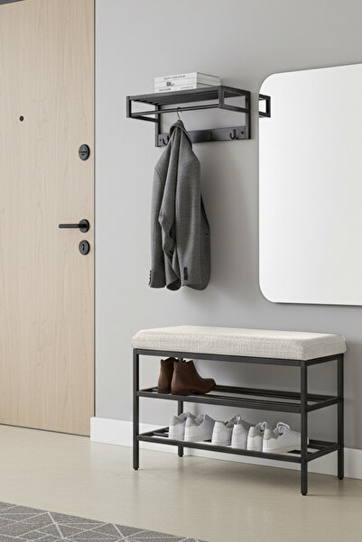 Armens Life Mobilya, Lojistik & Elektronik Ticaret Lotus Metal Modern Ayakkabılık, Bank, Yatak Ucu, Organizer, Oturak,Puf 3 Katlı 30x70 Keten Kumaş