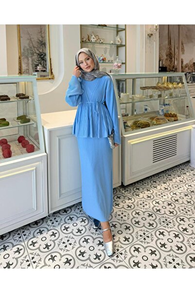 Adalenna Moda Tasarım Pileli İnce Merserize Elbise